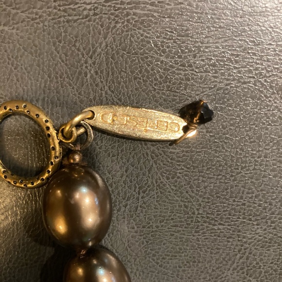 CERESE D HANDMADE LUXURIOUS 1STRAND bronze SHELL PEARL NECKLACE 18” - Picture 2 of 4